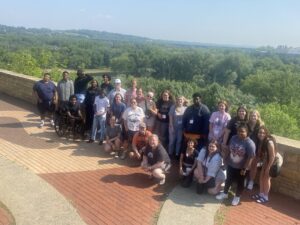 The group at the overlook over the Mississippi River. 